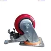red pu 4 x 2 brake HEAVY DUTY CASTERS