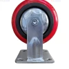 red pu 6 x 2 fixed HEAVY DUTY CASTERS