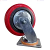 red pu 6 x 2 swivel HEAVY DUTY CASTERS
