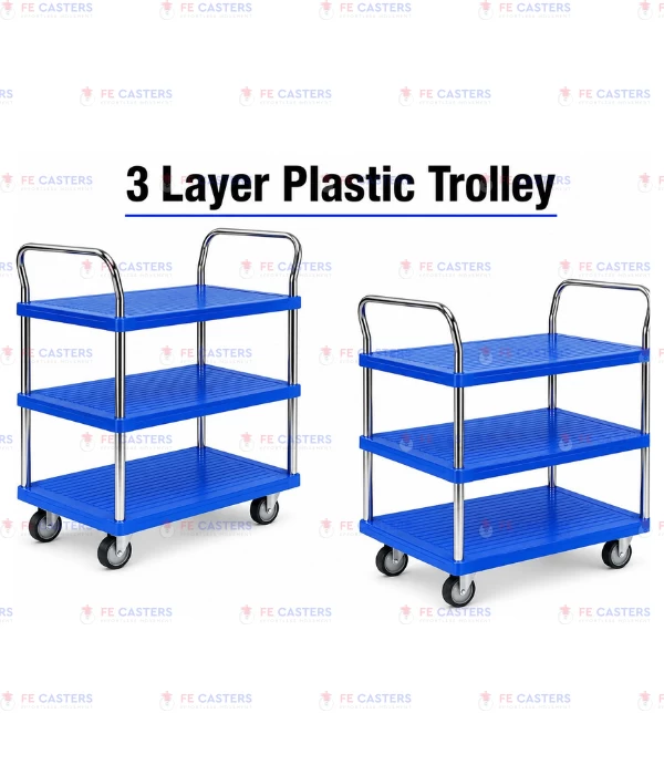 THREE-LAYERED PLASTIC TROLLEY