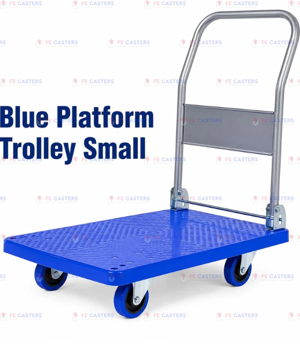 blue platform trolley small BLUE PLATFORM TROLLEY